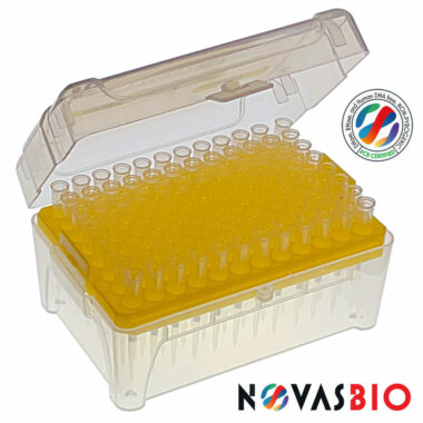 1-200µl Pipette Tips, Natural, Racked, Bevelled, Low Retention, Pre-Sterilised