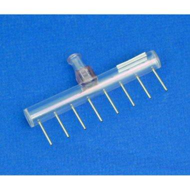 8 Channel Aspiration or Dispensing Manifold on 9 mm centers and 14 mm long for Microplates, Polycarbonate Barrel