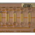 ECIS six channel flow chamber with 1 circular electrode (0.049 sqr.mm total area) per channel. Lexan substrate. 0.66 mm channel height.