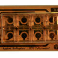 ECIS 8 well chamber with single circular electrode (0.049 sqr.mm ) per well. Lexan substrate