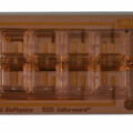 ECIS 8 well chamber with 2 linear electrodes (0.20 sqr.mm total area). PET substrate