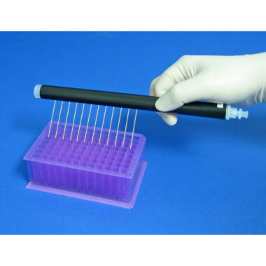 12 Channel Aspiration or Dispensing Wand on 9 mm centers and 45 mm long for Microplates, Polypropylene Barrel