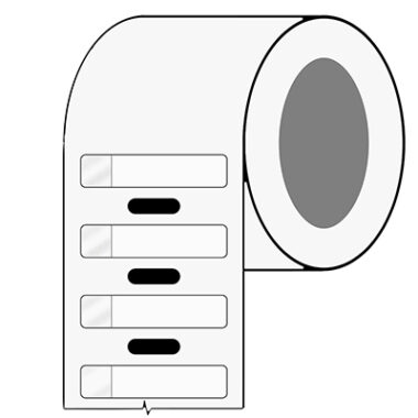 Thermal Transfer Printable Labels - Self-laminating Polyester - 6.35mm x 27.94mm