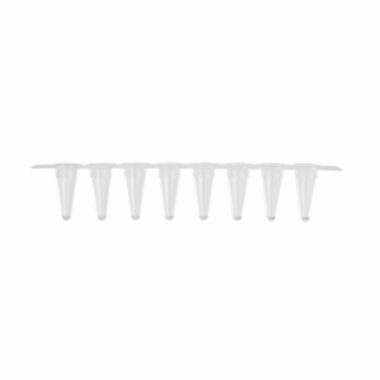 0.1 mL Low Profile Polypropylene Thin Wall PCR Tube Strips, 8 Tubes/Strip, Clear, Nonsterile