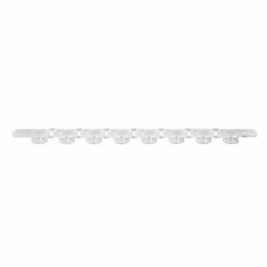 PCR 1 x 8 Strip Flat Caps, Fit 0.2 mL PCR Tube Strips, Clear, Nonsterile