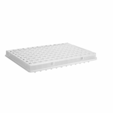 96 Well Polypropylene PCR Microplate with Bar Code, Full Skirt, Clear, Nonsterile