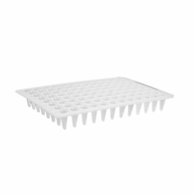 96-well Polypropylene Flat Top PCR Microplate, Low Profile, No Skirt, Clear, Nonsterile