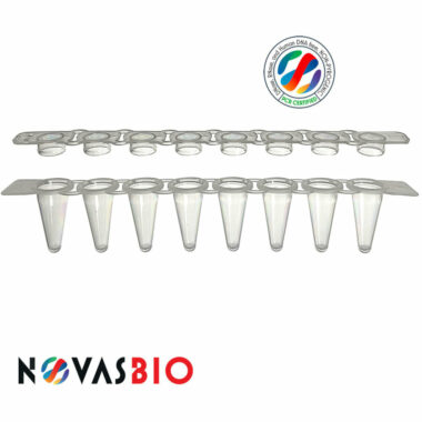 0.1ml Low Profile 8-Strip PCR Tubes, Clear, with 8-Strip Optically Clear Caps