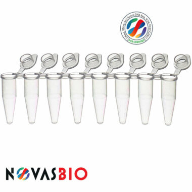 0.2ml PCR 8-Strip Tubes with Individual Flat Frosted Caps