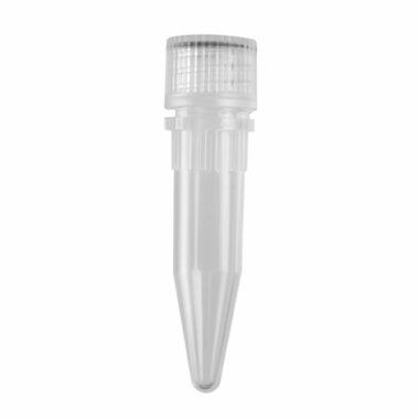 1.5 mL Conical Screw Cap Microcentrifuge Tube and Cap, with O-ring, Polypropylene, Clear Cap, Sterile