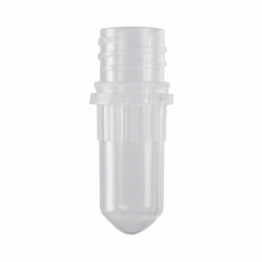 0.5 mL Conical Screw Cap Tubes Only, Polypropylene, Clear, Nonsterile, 500 Tubes/Pack, 8 Packs/Case