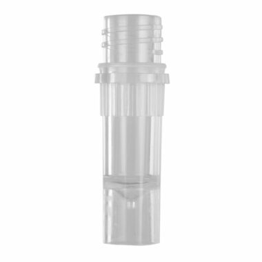 0.5 mL Self Standing Screw Cap Tubes Only, Polypropylene, Clear, Nonsterile, 500 Tubes/Pack, 8 Packs/Case