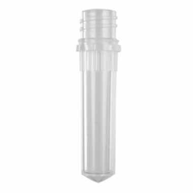 2.0 mL Conical Screw Cap Tubes Only, Polypropylene, Clear, Nonsterile, 500 Tubes/Pack, 8 Packs/Case