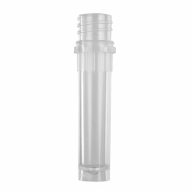 2.0 mL Self Standing Screw Cap Tubes Only, Polypropylene, Clear, Nonsterile, 500 Tubes/Pack, 8 Packs/Case