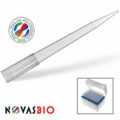 100-1200µl Pipette Tips, Extended Lenngth, Natural, Racked, Pre-Sterilised, Low retention