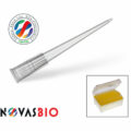 1-200µl Pipette Tips, Natural, Racked, Bevelled, Low Retention, Pre-Sterilised