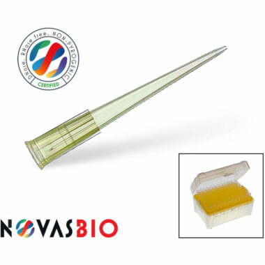 1-200µl Pipette Tips, Yellow, Racked, Bevelled, Pre-Sterilised