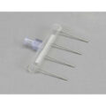 VP 182GV 4 Channel Aspiration or Dispensing Manifold on 20 mm centers and 30 mm long for 24 Well Microplates, Polycarbonate Barrel