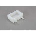 Polypropylene Reservoir with 96 Dimpled Bottom for 96 Robotic Pipettors, Thicker Walls, Max Capacity 170 ml,  with Inlet and Outlet Fittings on the Long Axis, with SLAS Footprint x 48 mm Tall