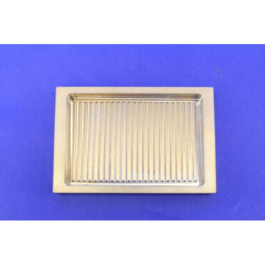 Aluminum Reservoir with 24 V Shaped Grooves in the Bottom to Channel the Reagent for 384 Robotic Pipettors, Hydrophilic Coated for Maximum Reagent Recovery, Low Profile, SLAS Footprint x 15 mm Tall