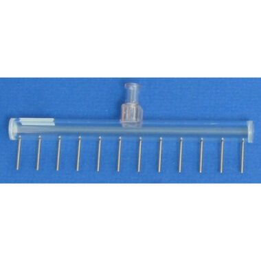 12 Channel Aspiration or Dispensing Manifold on 9 mm centers and 14 mm long for Microplates, Polycarbonate Barrel