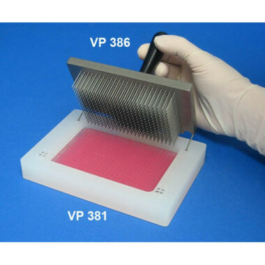 384 Pin Multi-Blot Replicator, on 4.5 mm centers, 1.19 mm Pin Diameter, 21.9 mm long with Blunt Tip