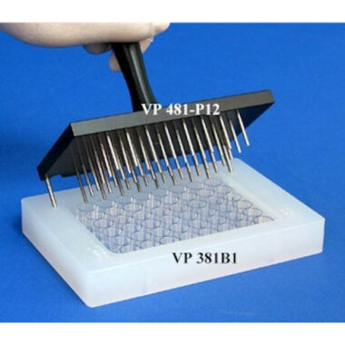 48 Pin Multi-Blot Replicator, on 13.5 mm Centers, 2.36 mm Pin Diameter, 22 mm Long, Chamfered Tip